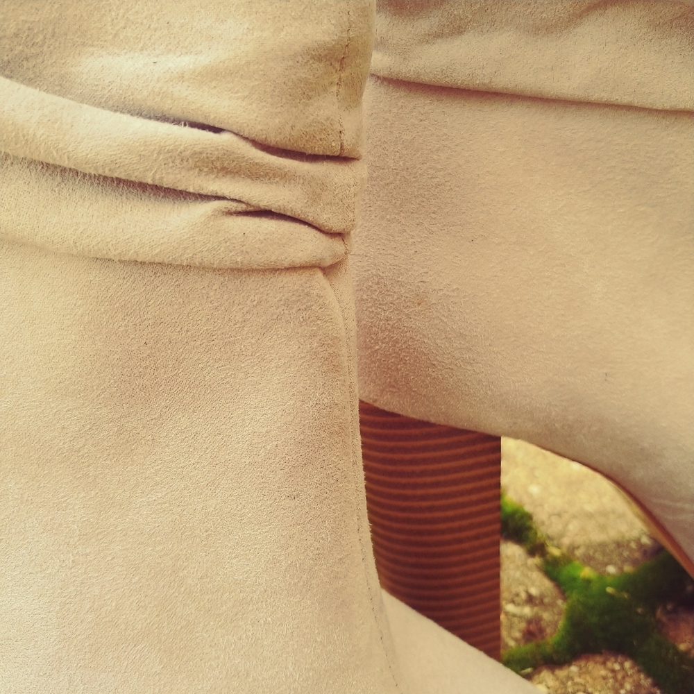 EXPRESS Open-toed, Faux Suede Boot - Picture 2 of 5
